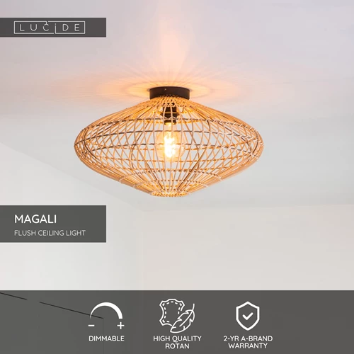 Lucide MAGALI - Flush ceiling light - Ø 56 cm - 1xE27 - Natural - USP